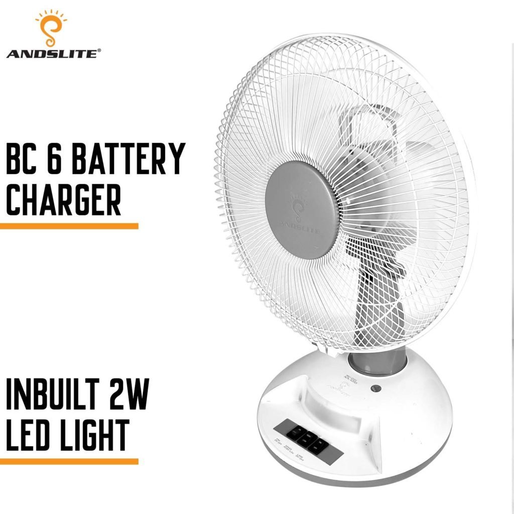 Andslite Elegant Plus Rechargeable Table Fan with Inbuilt LED Light - Image 2